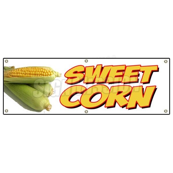 SWEET CORN BANNER SIGN farmers market stand cob farm just picked fresh